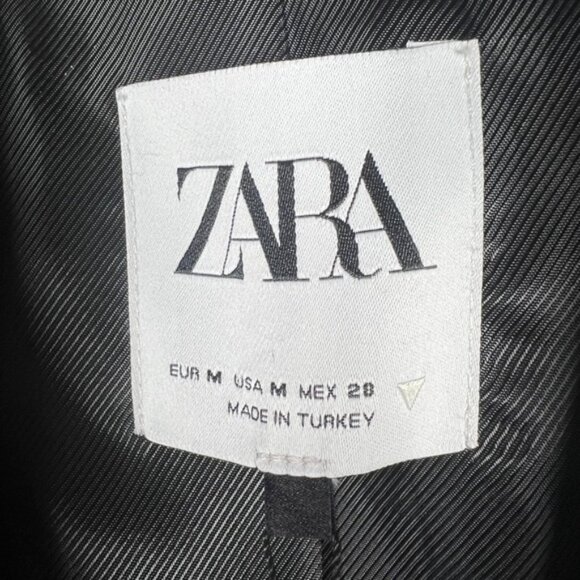 NWT ZARA BASIC Lined 2 Front Button Shoulder Pads Back Slit Blazer 2010/750 Sz M - Picture 7 of 16